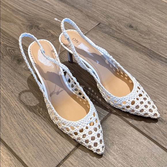 New ON 34th Fortune Woven Slingback Pumps Sz 9 - Picture 2 of 10